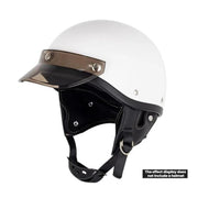 Motorcycle Helmet Brim Retro 3-Button Helmet Visor Sunshade Protection Half Helmet Hat Brim(Dark Tea)