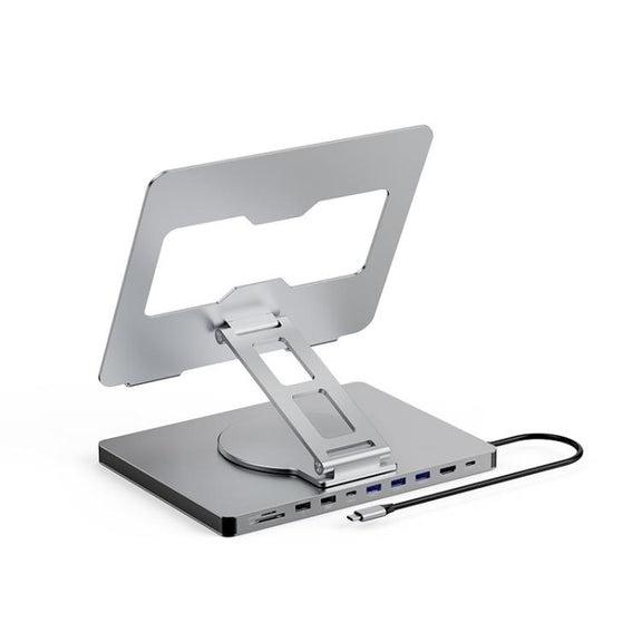 Blueendless 4K/60Hz Multifunctional Docking Station Tablet Holder, Spec: 10-in-1 Rotating