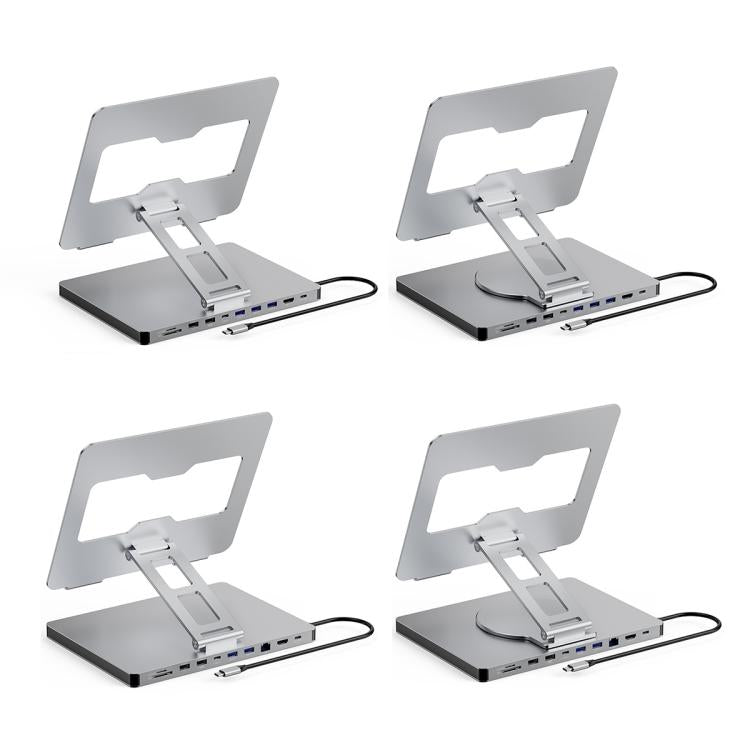 Blueendless 4K/60Hz Multifunctional Docking Station Tablet Holder, Spec: 10-in-1 Ethernet Port Rotating