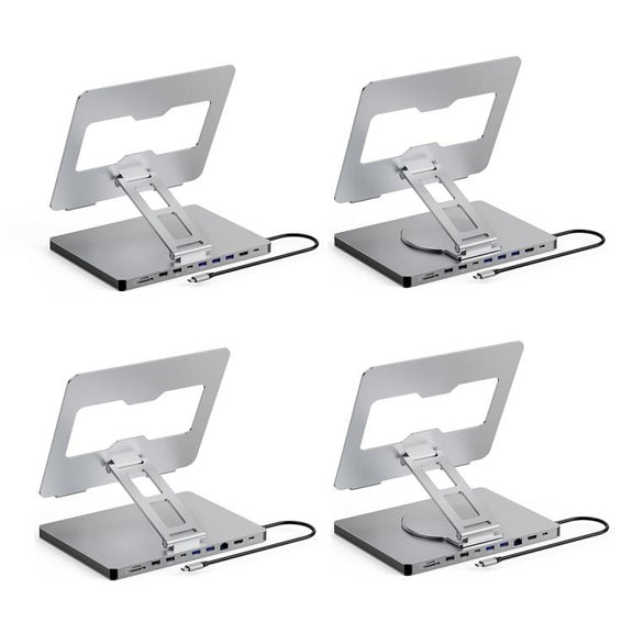 Blueendless 4K/60Hz Multifunctional Docking Station Tablet Holder, Spec: 10-in-1