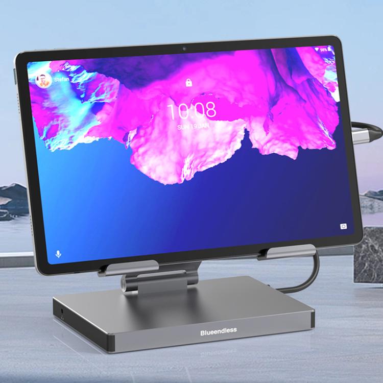 Blueendless 4K/60Hz Multifunctional Docking Station Tablet Holder, Spec: 10-in-1