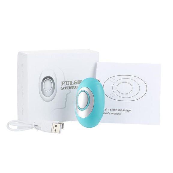 Smart Handheld Sleep Instrument Microcurrent Relief Insomnia Anxiety Therapy Portable Fast Sleeping Massager(Emerald)