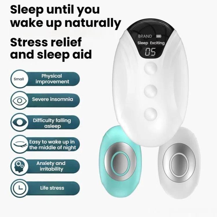 Smart Handheld Sleep Instrument Microcurrent Relief Insomnia Anxiety Therapy Portable Fast Sleeping Massager(Black)