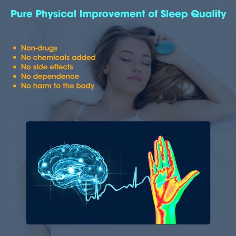 Smart Handheld Sleep Instrument Microcurrent Relief Insomnia Anxiety Therapy Portable Fast Sleeping Massager(Black)