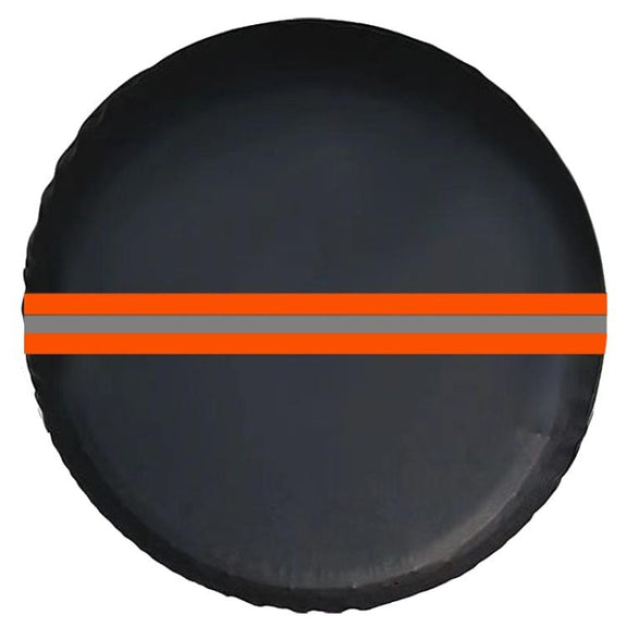 15inch Thickened Imitation Leather Car Tire Protector Spare Tire Cover With Reflective Stripes(FG-2 Red)