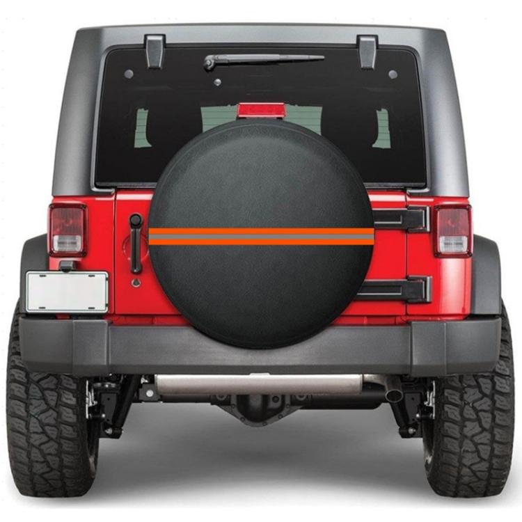 17inch Thickened Imitation Leather Car Tire Protector Spare Tire Cover With Reflective Stripes(FG-2 Red)