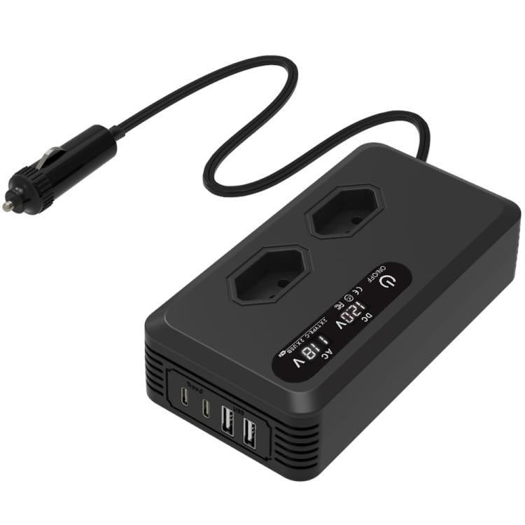 Gurxun Dual Digital Display Car Inverter With 2 USB+2 Type-C Ports Brazil Plug 110V