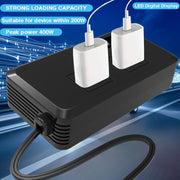 Gurxun Dual Digital Display Car Inverter With 2 USB+2 Type-C Ports US Plug 110V