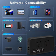 Gurxun Dual Digital Display Car Inverter With 2 USB+2 Type-C Ports US Plug 110V