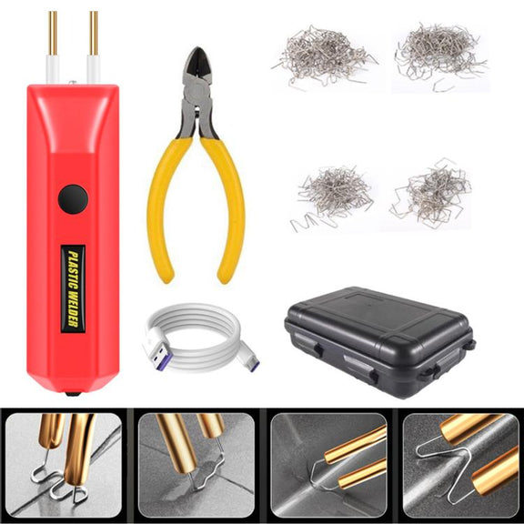 Lithium Plastic Welding Machine Rechargeable Cordless Car Bumper Plastic Repair Welder Parts Repair Tool, Spec: Red Plastic Boxed
