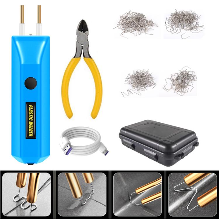 Lithium Plastic Welding Machine Rechargeable Cordless Car Bumper Plastic Repair Welder Parts Repair Tool, Spec: Blue Plastic Boxed