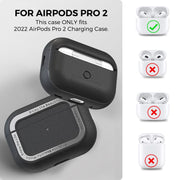 For AirPods Pro 2 AhaStyle JY09 Dual Lanyard Case TPU+Aluminum Personalized Case(Black)