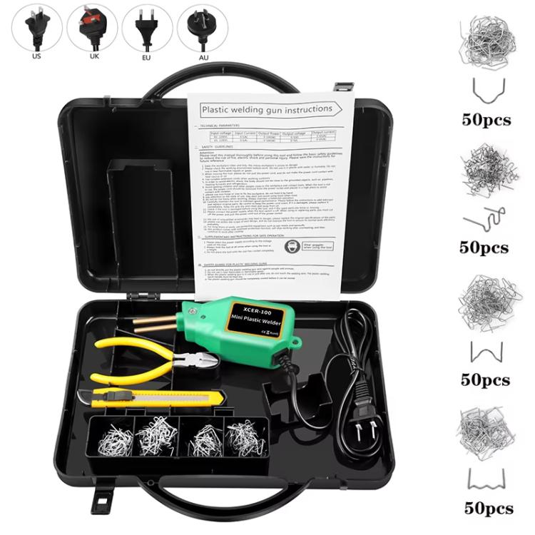 Car Bumper Welding Plastic Welding Tools Welding Wire Patch Nail Hot Stapler Repair Welder, Plug: US Plug