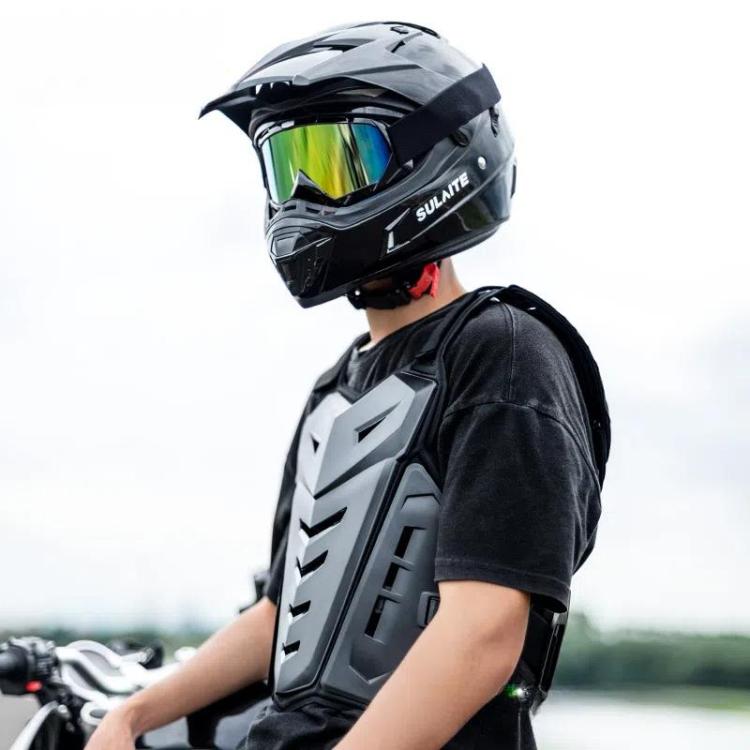 SULAITE Motocross Armor Vest Motorcycle Rider Chest Protection Equipment Racing Anti-Fall Armor Protector, Size: Uniform(Black)