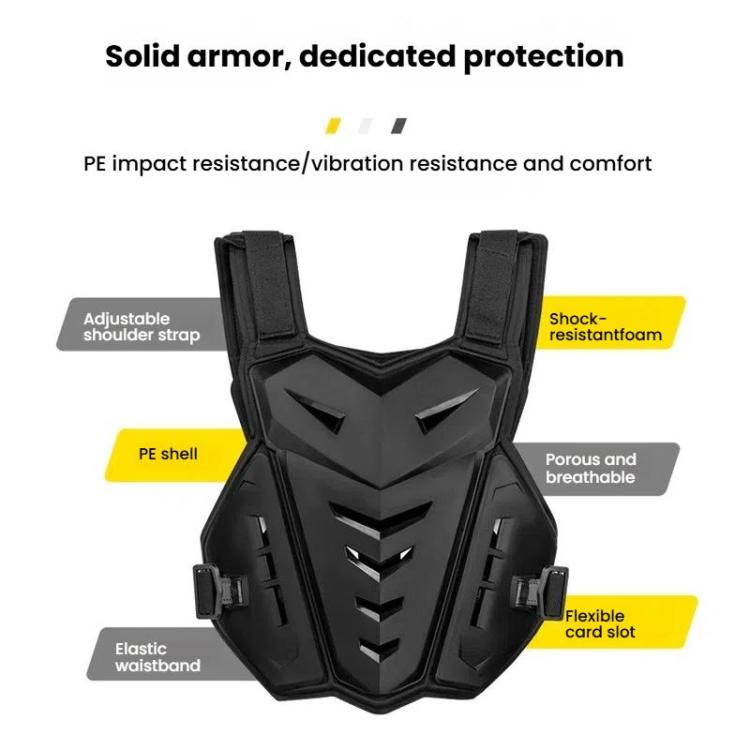 SULAITE Motocross Armor Vest Motorcycle Rider Chest Protection Equipment Racing Anti-Fall Armor Protector, Size: Uniform(White)