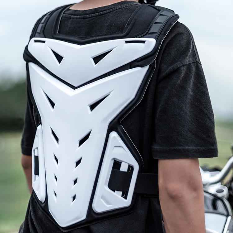 SULAITE Motocross Armor Vest Motorcycle Rider Chest Protection Equipment Racing Anti-Fall Armor Protector, Size: Uniform(White)