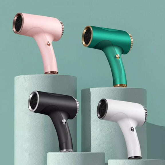 Rechargeable Wireless Hair Dryer Negative Ion Hot and Cold Wind Versatile Hairdressing Tools EU Plug(Black)