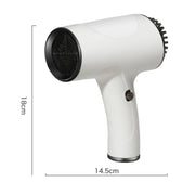 Rechargeable Wireless Hair Dryer Negative Ion Hot and Cold Wind Versatile Hairdressing Tools EU Plug(Black)