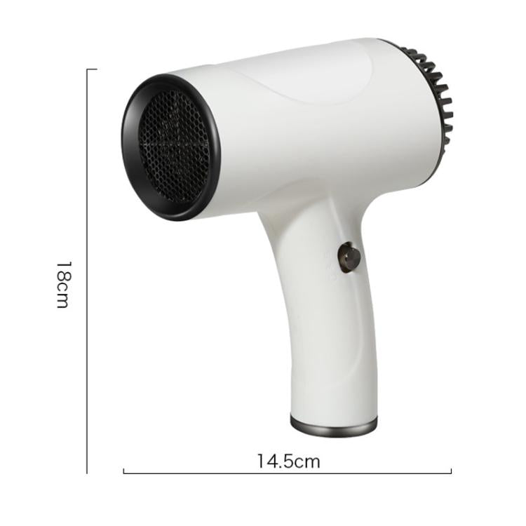 Rechargeable Wireless Hair Dryer Negative Ion Hot and Cold Wind Versatile Hairdressing Tools EU Plug(Black)