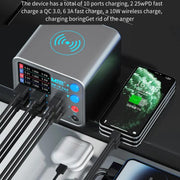 MaAnt DianBa No.1 Pro Multi-port Charger 9-ports With Digital Display Power Wireless Charger EU Plug