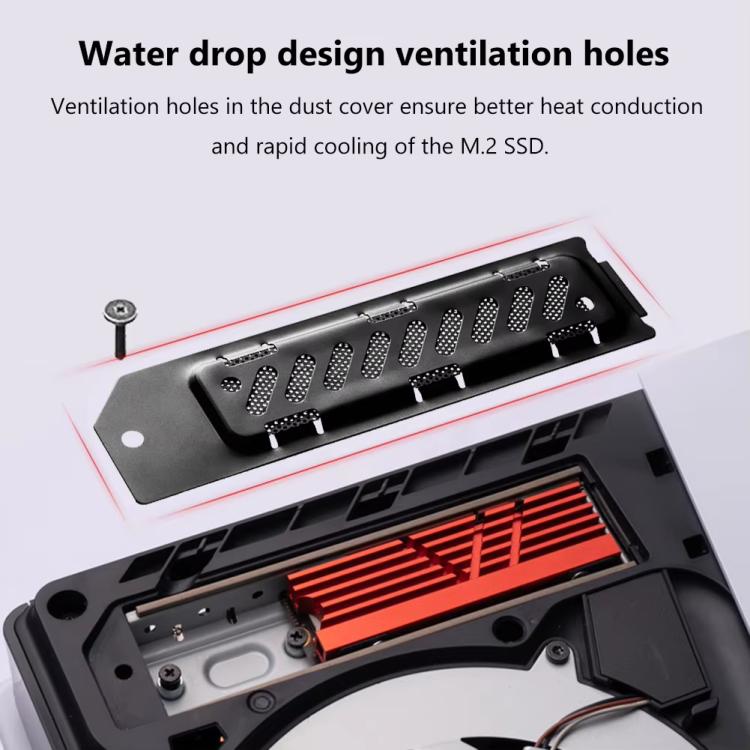 For PS5 Slim / PS5 Pro M.2 SSD Heatsink Dust Cover Expansion Slot Radiator(Green)