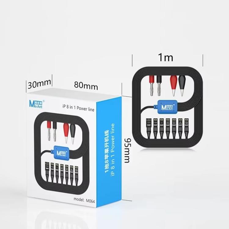 For Apple 7-16 Series Cell Phones MaAnt M064 1M 8 In 1 Power On Cable Flex Testing Line