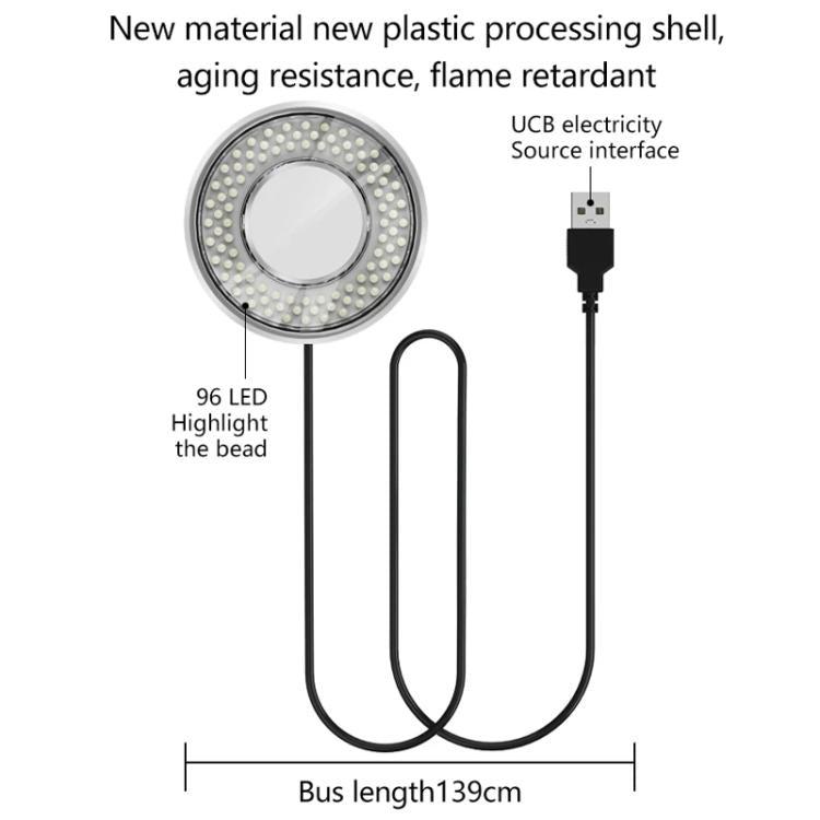 MaAnt MY-038 Cell Phone Repair Microscope Ring Polarized LED Light Source Lamps 96 Beads Anti-Glare Fill Lights