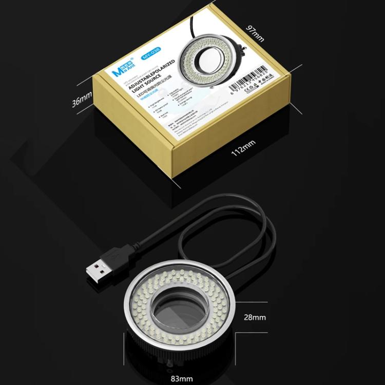 MaAnt MY-038 Cell Phone Repair Microscope Ring Polarized LED Light Source Lamps 96 Beads Anti-Glare Fill Lights