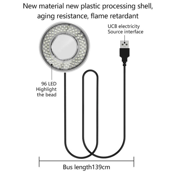 MaAnt MY-038 Cell Phone Repair Microscope Ring Polarized LED Light Source Lamps 96 Beads Anti-Glare Fill Lights