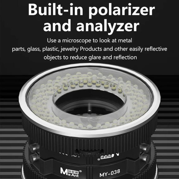 MaAnt MY-038 Cell Phone Repair Microscope Ring Polarized LED Light Source Lamps 96 Beads Anti-Glare Fill Lights