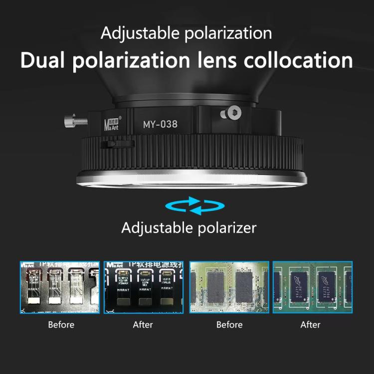 MaAnt MY-038 Cell Phone Repair Microscope Ring Polarized LED Light Source Lamps 96 Beads Anti-Glare Fill Lights