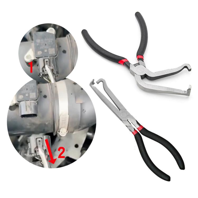 Car Wire Harness Plug Unplugging Plier Fuel Line And Electrical Disconnect Plier Hose Removal, Style: Bent Nozzle