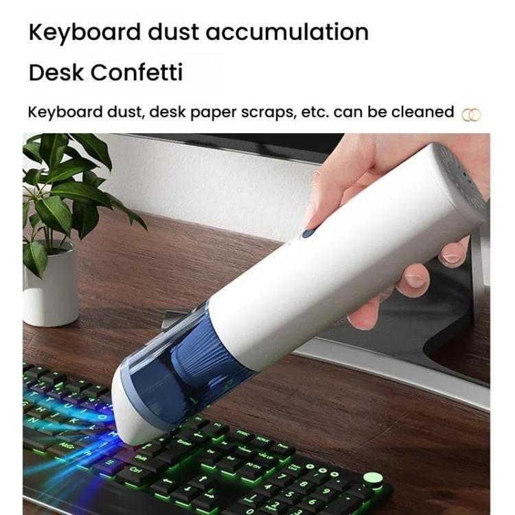 Portable Wireless Car Vacuum Cleaner Small Chargeable Handheld Wet / Dry Large Suction Household Vacuum Cleaner(White)