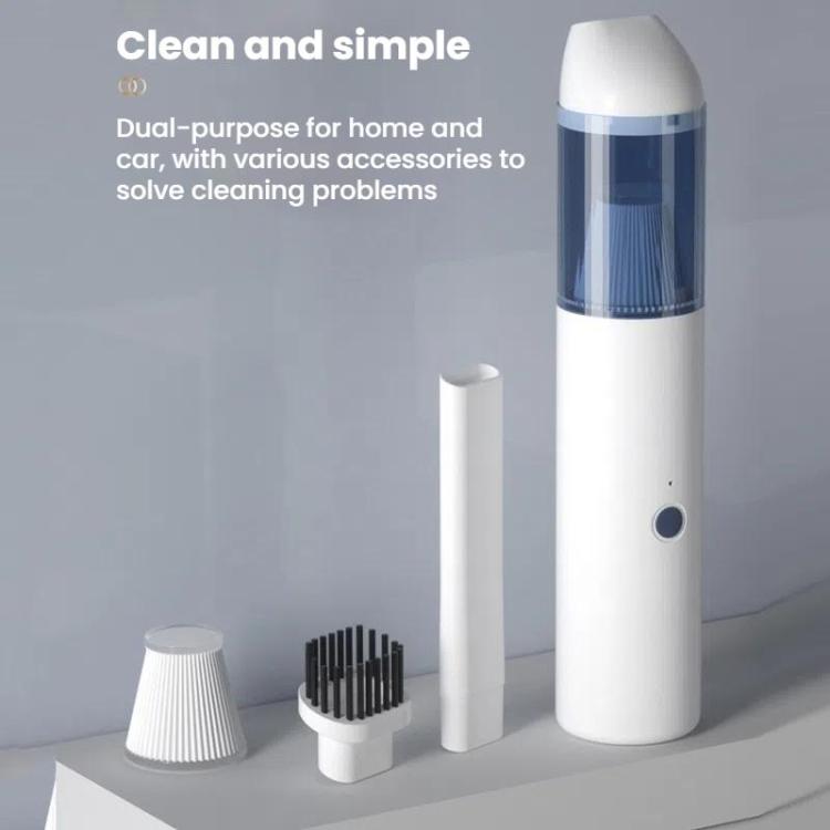Portable Wireless Car Vacuum Cleaner Small Chargeable Handheld Wet / Dry Large Suction Household Vacuum Cleaner(White)