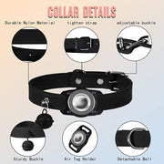 For AirTag Tracker Water-resistant Protection Case Pet Leather Collar Anti Lost Cat Locator Collar(Blue)