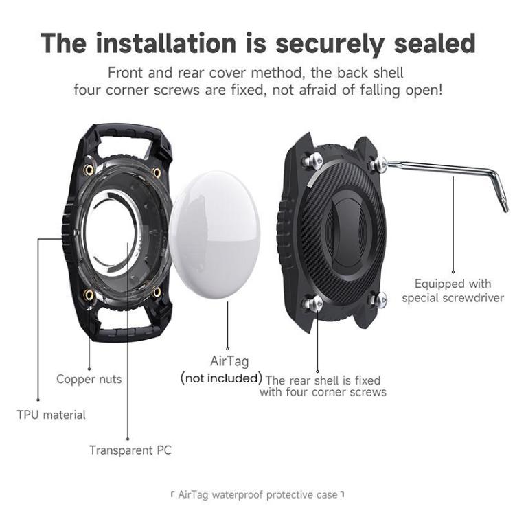 For AirTag Tracker Water-resistant Protection Case Pet Leather Collar Anti Lost Cat Locator Collar(Black)