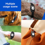 For AirTag Tracker Water-resistant Protection Case Pet Leather Collar Anti Lost Cat Locator Collar(Black)