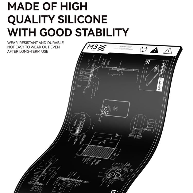 LUOWEI M3 27 inch Cell Phone Computer Repair Workbench Heat Insulation Mat High Temperature Resistant Odorless Silicone Mat