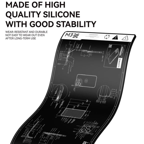 LUOWEI M3 27 inch Cell Phone Computer Repair Workbench Heat Insulation Mat High Temperature Resistant Odorless Silicone Mat