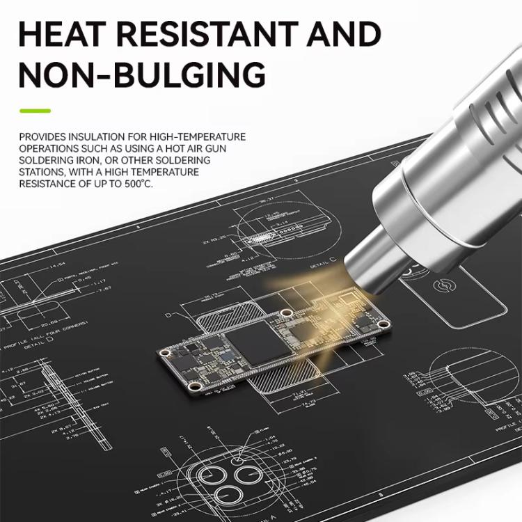 LUOWEI M3 27 inch Cell Phone Computer Repair Workbench Heat Insulation Mat High Temperature Resistant Odorless Silicone Mat