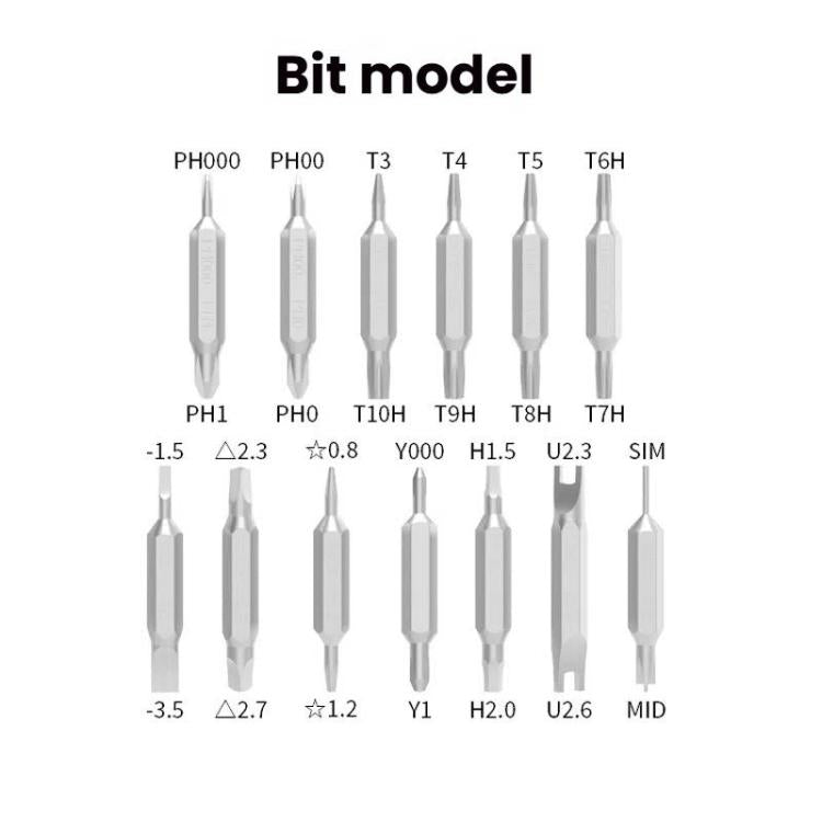 27 In 1 Dual Bits Precision Screwdriver Tool Kit Mini Mobile Phone Computer Eyeglasses Repair Tool(ABS Shell)