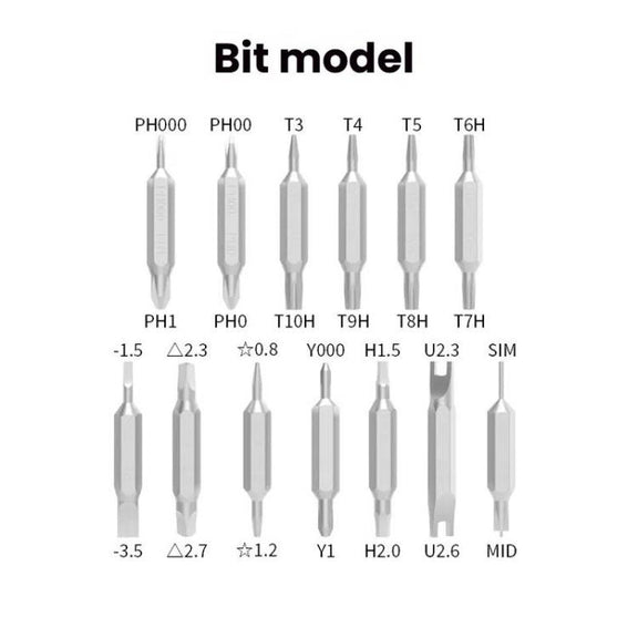 27 In 1 Dual Bits Precision Screwdriver Tool Kit Mini Mobile Phone Computer Eyeglasses Repair Tool(ABS Shell)
