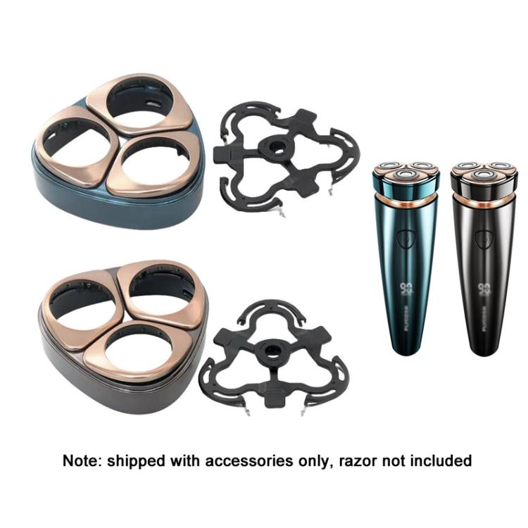 For FLYCO Shaving Razor Blade Head Accessories Replacement Parts, Style: Curved Blade + Net