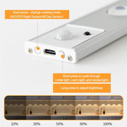 60cm Rechargeable Motion Sensor Light Bar Cabinet Wardrobe Lamp With Remote Control(Silver)