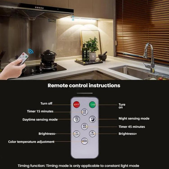 60cm Rechargeable Motion Sensor Light Bar Cabinet Wardrobe Lamp With Remote Control(Silver)
