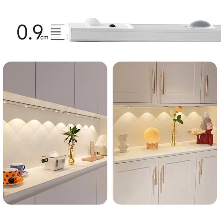 40cm Rechargeable Motion Sensor Light Bar Cabinet Wardrobe Lamp With Remote Control(Silver)
