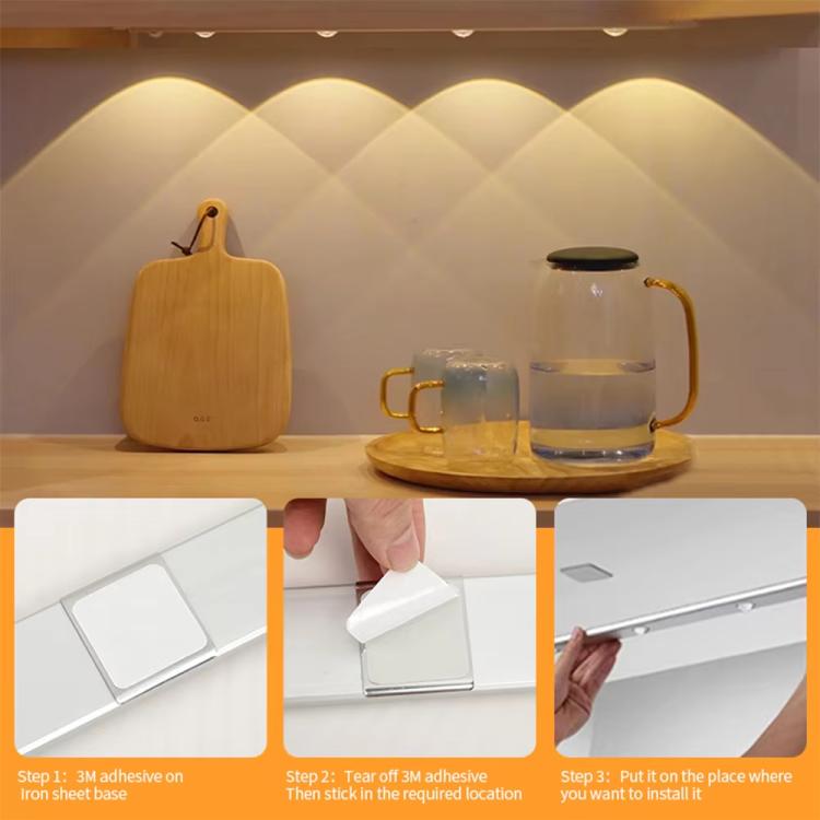 80cm Rechargeable Motion Sensor Light Bar Cabinet Wardrobe Lamp With Remote Control(Silver)