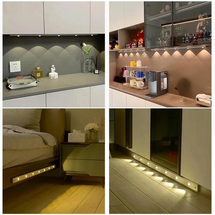 80cm Rechargeable Motion Sensor Light Bar Cabinet Wardrobe Lamp With Remote Control(Silver)