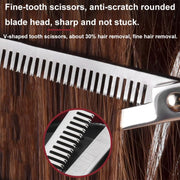Stainless Steel Haircutting Scissors Set Hair Cutting Tools, Spec: 9-in-1 Black Gold
