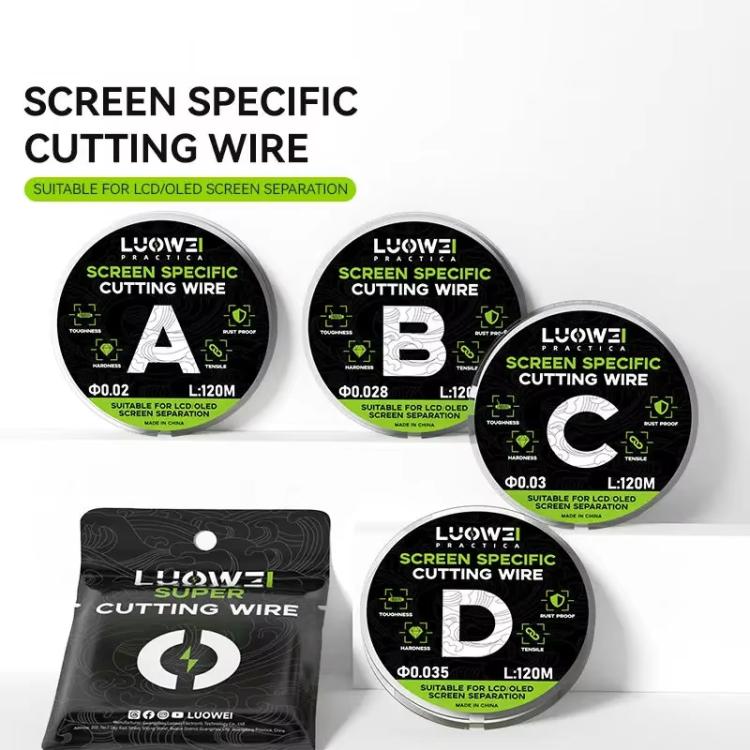 LUOWEI 120M Cell Phone LCD Screen Separation Line High Hardness Cutting Diamond Wire, Spec: D 0.035mm